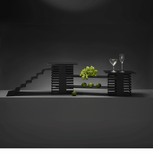 Skiatos buffet column, 9 levels, 250x250x260mm - Custom Wood DesignsFine Dine Skiatos buffet column with 9 levels, measuring 250x250x260mm, shown in a modern kitchen settingbuffet column428023