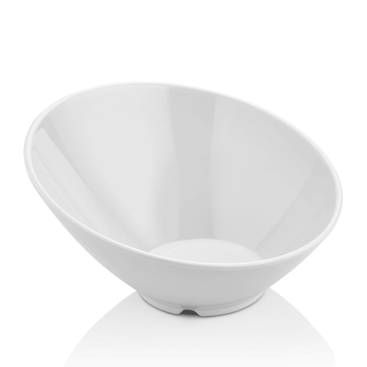Slanted bowl made of melamine, white, 233x(h)125mm - Custom Wood DesignsWhite melamine slanted bowl by Fine Dine, measuring 233x125mm, with a sleek, modern design perfect for serving bowls.Melamine bowl779705