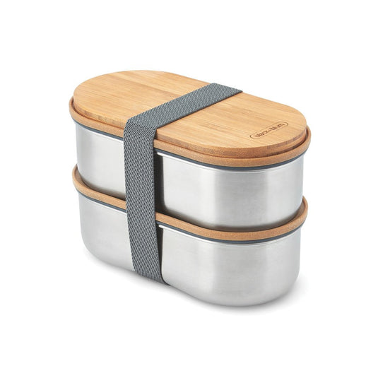 Stainless Steel Double Bento Box - Custom Wood DesignsBlack + Blum stainless steel double bento box with separate compartments for lunch or meal prep.Home & LivingP439.2002Stainless steel,Bamboogrey