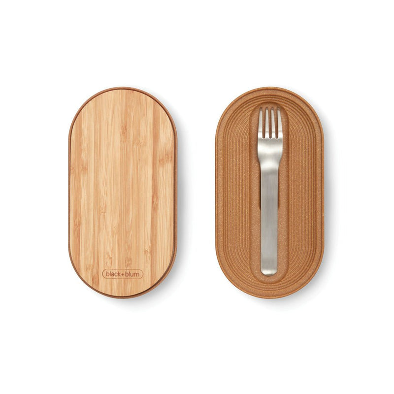 Load image into Gallery viewer, Stainless Steel Double Bento Box - Custom Wood DesignsBlack + Blum stainless steel double bento box for home and living, with two compartments for food storage.Home &amp; LivingP439.2002Stainless steel,Bamboogrey
