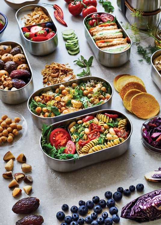 Stainless Steel Double Bento Box - Custom Wood DesignsStainless steel double bento box by Black + Blum with two compartments for home lunch storage, sleek and durable design.Home & LivingP439.2002Stainless steel,Bamboogrey