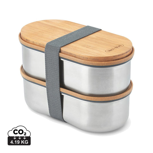 Stainless Steel Double Bento Box - Custom Wood DesignsStainless steel double bento box by Black + Blum with two compartments for home and lunch storage.Home & LivingP439.2002Stainless steel,Bamboogrey