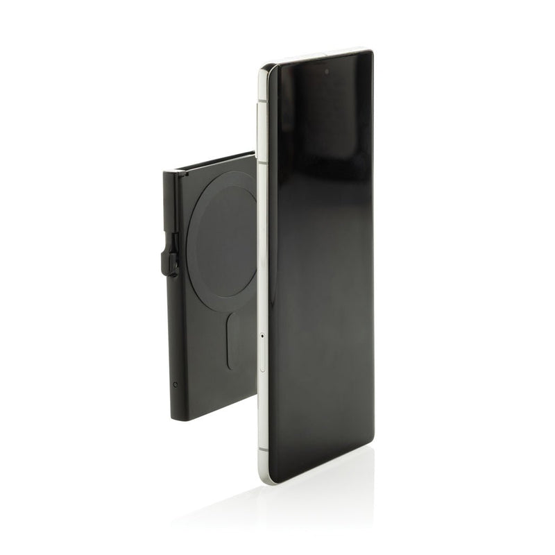 Load image into Gallery viewer, XD Collection aluminium RFID magnetic phone cardholder with wood design, compact and secure for travel and everyday use.
