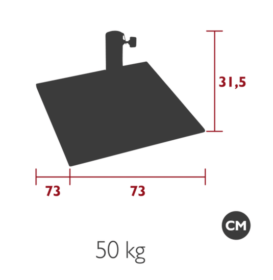 Steel Parasol Base 50kg (also Teak Parasole ) - Custom Wood DesignsFermob Steel Parasol Base 50kg with teak finish, designed for outdoor umbrellas, providing stable support for parasols.Parasol Base24575194779895