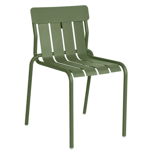 Stripe Chair Stackable Outdoor Dining - Custom Wood DesignsFermob Stripe Chair, a stackable outdoor dining metal chair with green and white stripes, ideal for patio or garden use.Fermob Metal Chair Outdoor24575207104695Cactus