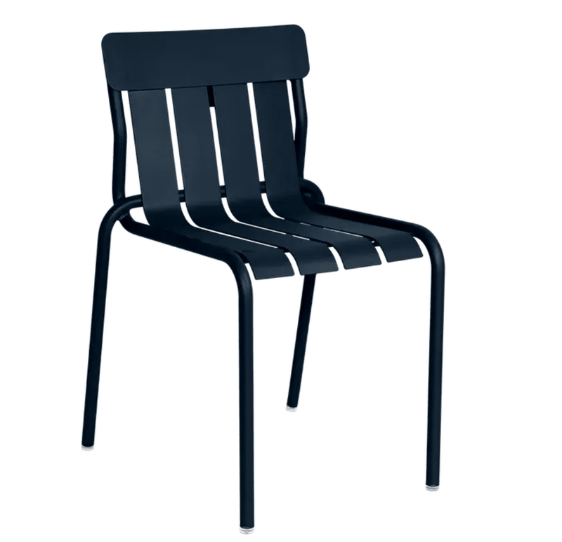Load image into Gallery viewer, Stripe Chair Stackable Outdoor Dining - Custom Wood DesignsDeep blue Fermob Stripe stackable outdoor dining chair made of metal, suitable for patio or hospitality settings.Fermob Metal Chair Outdoor24575206640855Deep Blue
