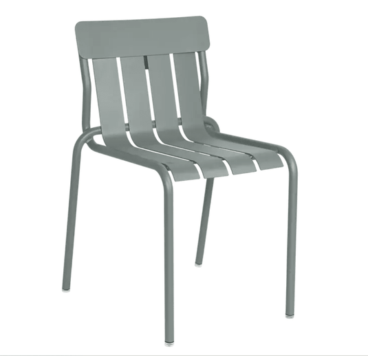 Stripe Chair Stackable Outdoor Dining - Custom Wood DesignsGray Fermob Stripe Stackable Metal Outdoor Dining Chair with slatted design, suitable for patio or garden seating.Fermob Metal Chair Outdoor24575206177015Lapili Grey