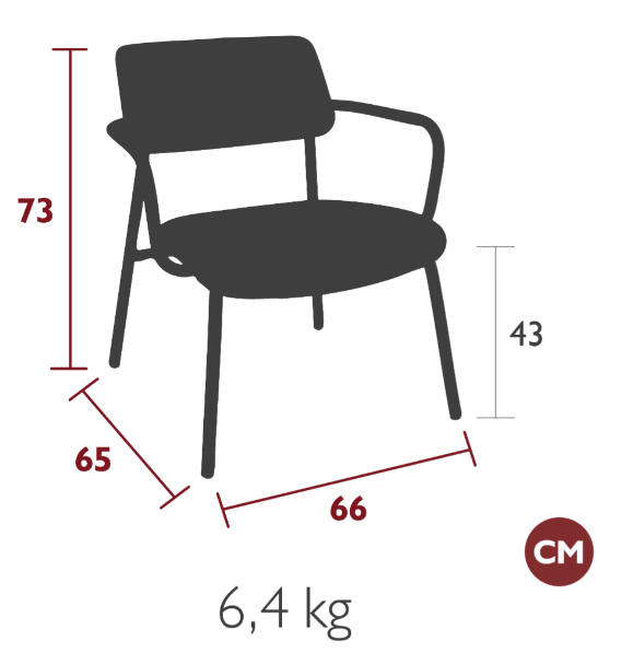 Load image into Gallery viewer, Fermob Studie fabric lounge armchair with metal frame, showcasing a modern office chair design with wide, comfortable seating.
