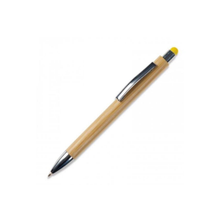 Load image into Gallery viewer, Pen with coloured stylus x 100 Custom Wood Designs __label: Multibuy styluspencustomwooddesignsirishbrandedpromoyellow_dc6fcef1-ac7b-4a57-bd54-9466e36a7018
