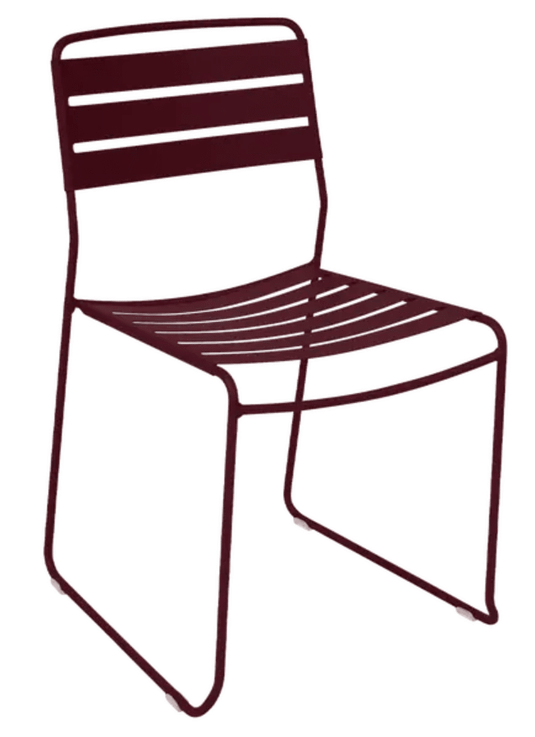 Black Fermob Surprising outdoor chair with a sleek design, suitable for restaurant or patio outdoor seating.