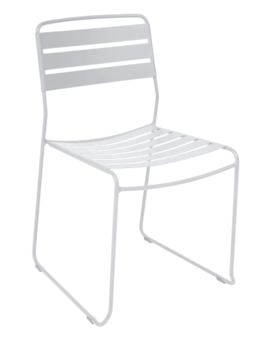 Cotton white Fermob Surprising outdoor chair with sleek design, suitable for restaurant or patio seating, made of durable outdoor material.