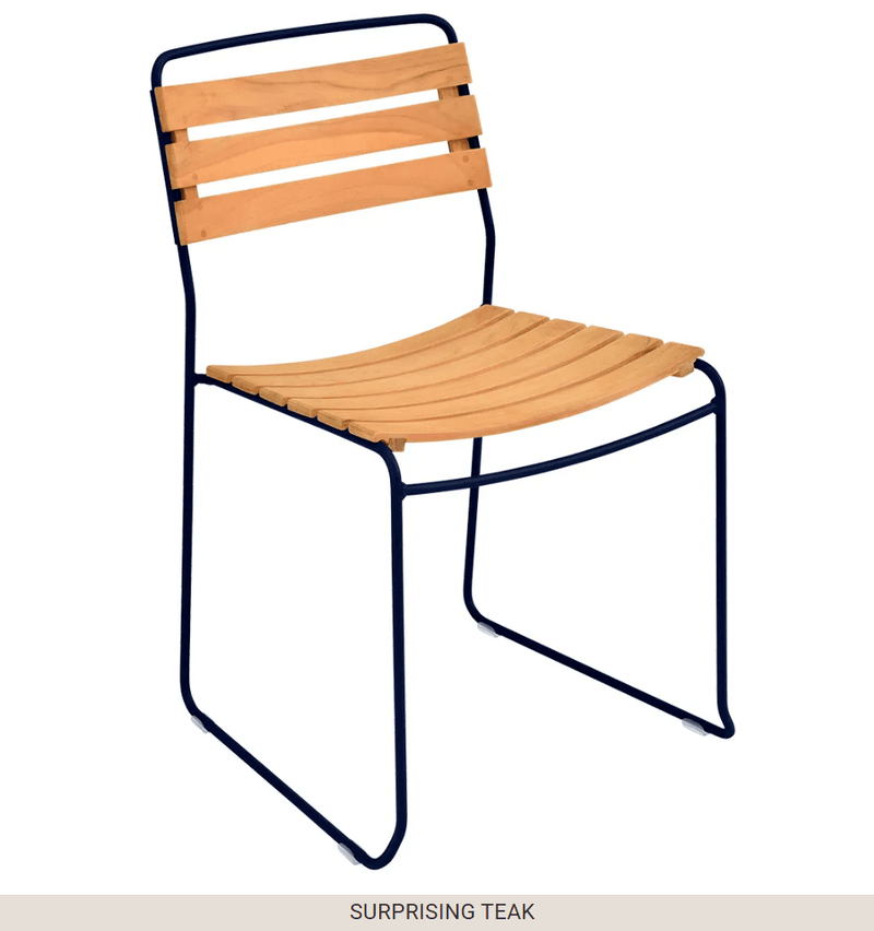 Load image into Gallery viewer, Surprising Teak Chair - Custom Wood DesignsFermob Surprising Teak Chair, outdoor metal chair with a sleek liquorice finish, designed for stylish outdoor seating.Fermob Metal Chair Outdoor24575206052023
