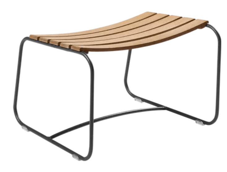 Load image into Gallery viewer, Antracite Fermob Surprising Teak Footrest with sleek teak surface and modern design, perfect for stylish home or outdoor use
