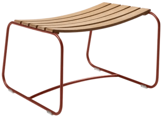 Load image into Gallery viewer, Surprising Teak Footrest - Custom Wood DesignsRed ochre Fermob Surprising Teak Footrest with sleek design, showcasing smooth teak surface and sturdy construction.Footrest Teak24575177711319Red Ochre
