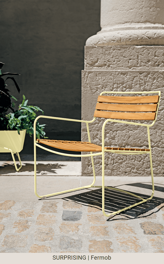 Surprising Teak Low Armchair - Custom Wood DesignsFermob Surprising Teak Low Armchair, outdoor metal Acapulco-style chair with teak armrests, stylish garden seating.Fermob Metal Chair Outdoor24575208410551Acapulco
