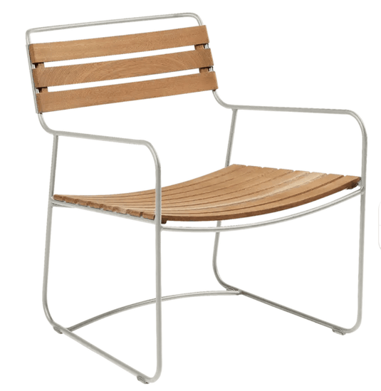 Surprising Teak Low Armchair - Custom Wood DesignsFermob Surprising Teak Low Armchair outdoor metal chair with teak armrests, modern design, suitable for garden or patio seating.Fermob Metal Chair Outdoor24575208410551Acapulco