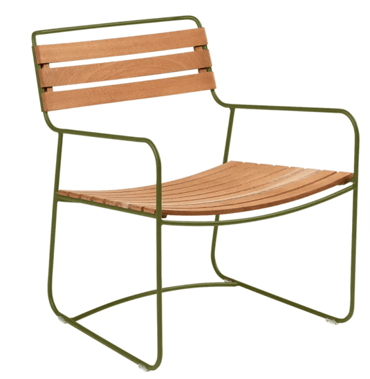 Surprising Teak Low Armchair - Custom Wood DesignsFermob Surprising Teak Low Armchair with metal frame and teak armrests, outdoor furniture perfect for garden or patio seating.Fermob Metal Chair Outdoor24575206587959Pesto