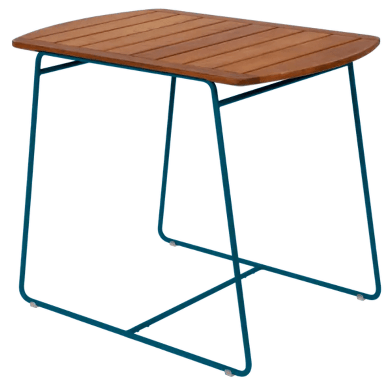 Load image into Gallery viewer, Fermob outdoor teak table measuring 90 x 60cm with a smooth wooden surface, suitable for patio or garden dining.
