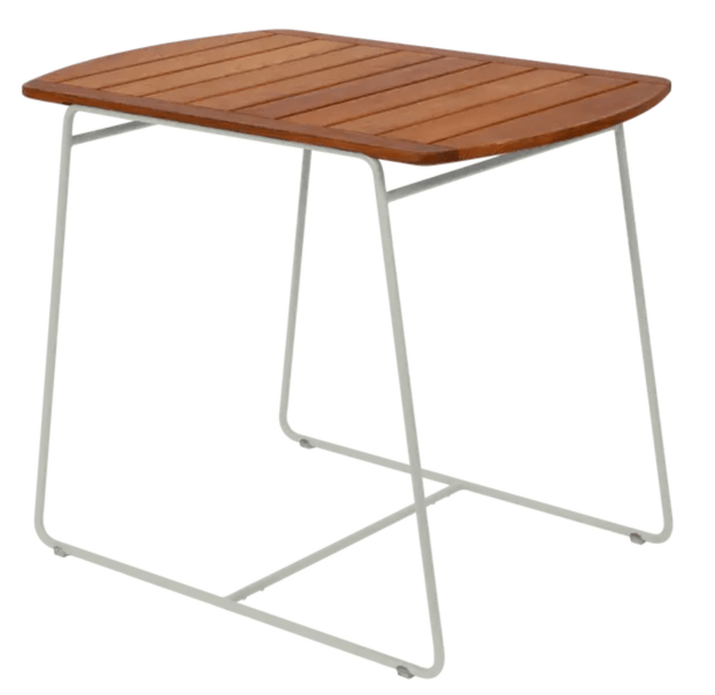 Load image into Gallery viewer, Fermob Surprising Teak Table in clay grey, outdoor teak table measuring 90x60cm, with a sleek modern design.
