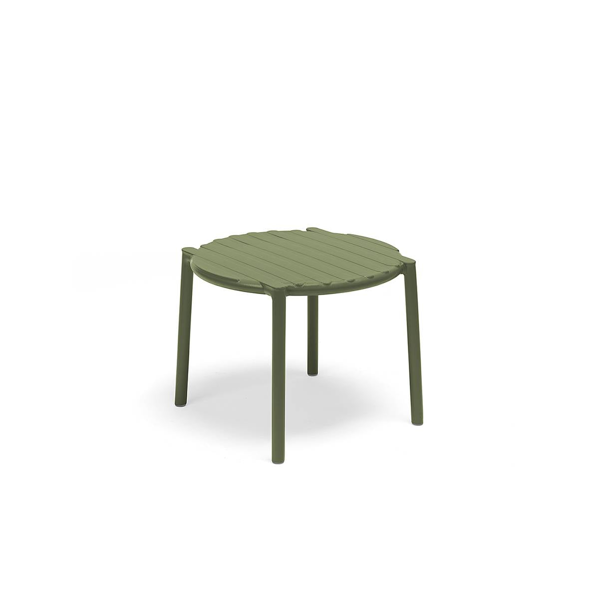 Nardi Doga outdoor table with white finish, featuring a sleek round design and sturdy legs for garden or patio use.