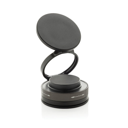 XD Xclusive Terra 360 RCS recycled plastic universal phone holder with custom wood design, compatible with phones and tablets.