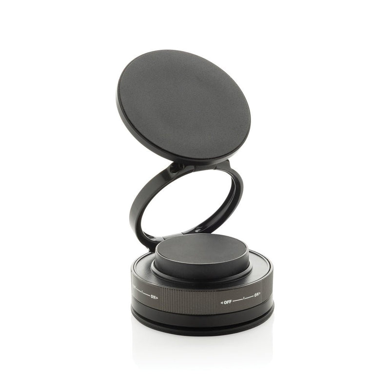 Load image into Gallery viewer, XD Xclusive Terra 360 RCS recycled plastic universal phone holder with custom wood design, ideal for phones and tablets.
