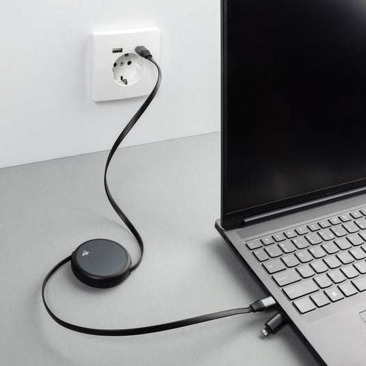 Terra RCS recycled aluminium retractable 240W 2-in-1 cable - Custom Wood DesignsXD Xclusive Terra RCS recycled aluminium 2-in-1 retractable cable for phone and tablet charging and data transfer.Phone & Tablet accessoriesP302.7701Recycled ABS,Recycled TPEblack