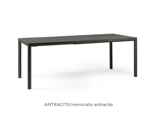 Tevere 147 Extensible Table - Custom Wood DesignsNardi Tevere 147 Extensible outdoor table in antracite finish, shown with extended surface for outdoor dining or gatherings.Nardi Outdoor Table24575206420951Antracite