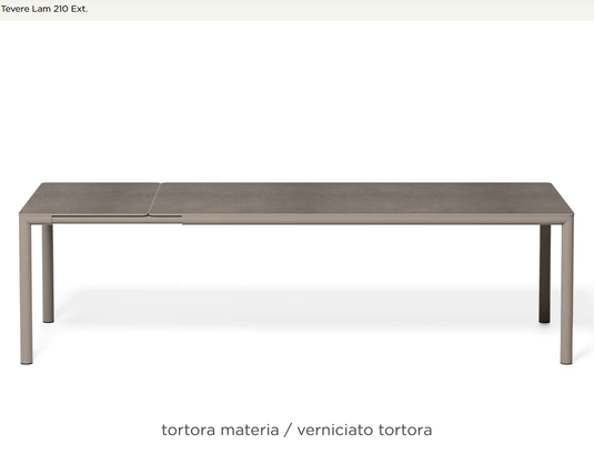 Nardi Tevere Lam 210 Extensible HPL dining table with a sleek, modern design and extendable surface from 211 to 275.5 cm.