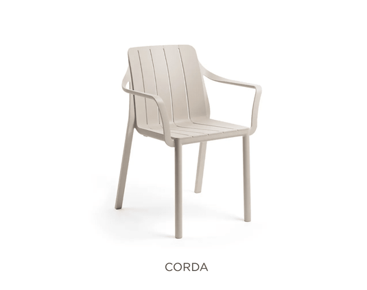 Tiberina Armchair Stackable Chair - Custom Wood DesignsNardi Tiberina armchair, a stackable outdoor chair with a woven cord design, suitable for patio or restaurant seating.Nardi Stackable Outdoor Chairs24575207853879Corda