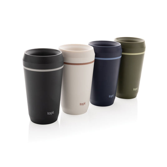 Topl Recycled Plastic To Go Tumbler Patented 360 Lid 354ml - Custom Wood DesignsTopl recycled plastic to-go tumbler with 360-degree lid, 354ml drinkware, showing the green and black design from the side.DrinkwareRBTGP12NAPolypropylenenavy