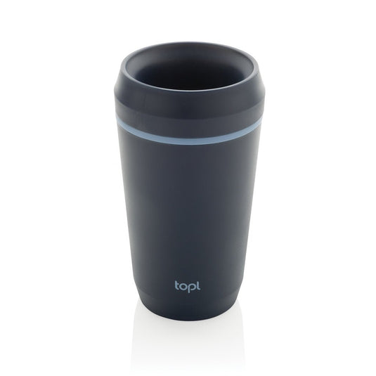 Topl Recycled Plastic To Go Tumbler Patented 360 Lid 354ml - Custom Wood DesignsTopl recycled plastic to-go tumbler with 360-degree lid, 354ml drinkware in black with clear lid and branded logo.DrinkwareRBTGP12NAPolypropylenenavy
