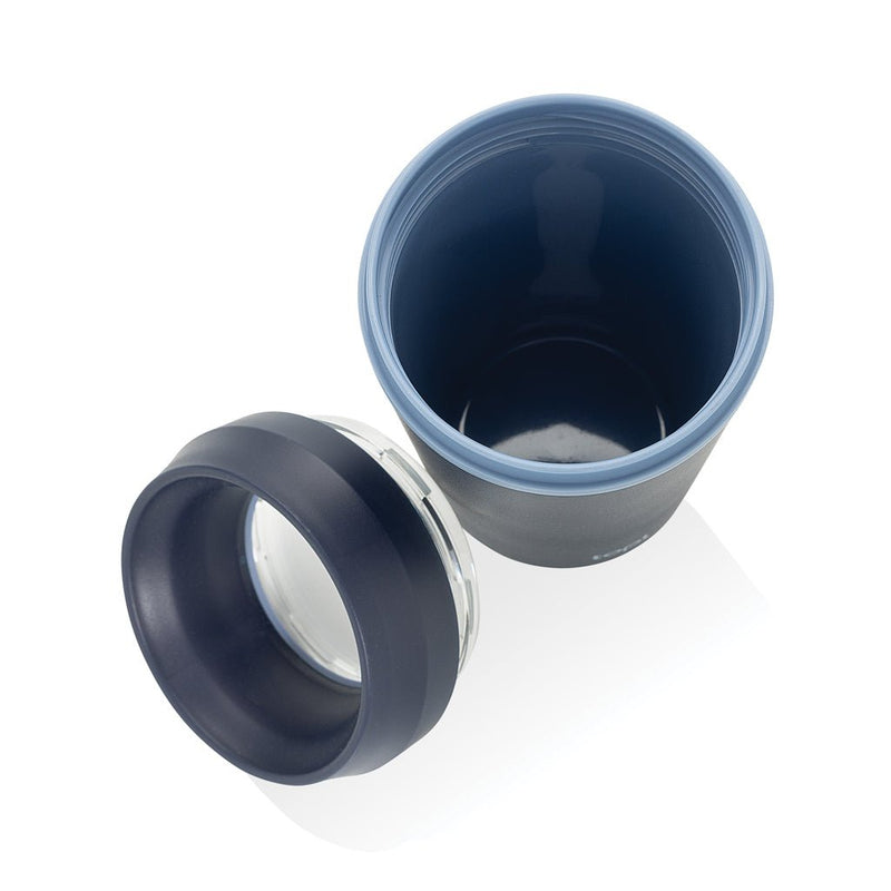 Load image into Gallery viewer, Topl Recycled Plastic To Go Tumbler Patented 360 Lid 354ml - Custom Wood DesignsTopl recycled plastic to-go tumbler with 360° lid, 354ml, black drinkware for hot and cold beveragesDrinkwareRBTGP12NAPolypropylenenavy
