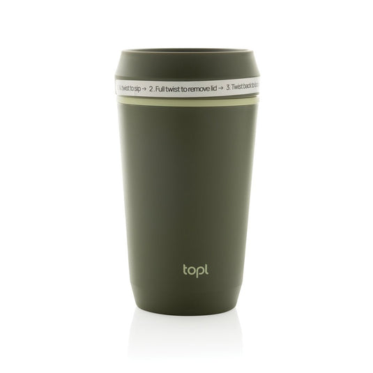 Topl Recycled Plastic To Go Tumbler Patented 360 Lid 354ml - Custom Wood DesignsTopl recycled plastic to go tumbler with patented 360 lid, 354ml drinkware for on-the-go hydration.DrinkwareRBTGP12OLPolypropylenegreen