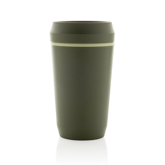 Topl Recycled Plastic To Go Tumbler Patented 360 Lid 354ml - Custom Wood DesignsTopl recycled plastic to-go tumbler with 360-degree lid, 354ml capacity, showcasing the eco-friendly drinkware in a close-up view.DrinkwareRBTGP12OLPolypropylenegreen