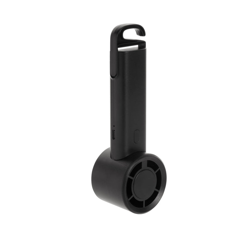 Load image into Gallery viewer, Twist RCS recycled plastic re-chargeable portable fan - Custom Wood DesignsXD Collection Twist RCS recycled plastic portable fan with rechargeable battery, designed for phones and tablets, in a compact, modern style.Phone &amp; Tablet accessoriesP457.0701Recycled ABSblack
