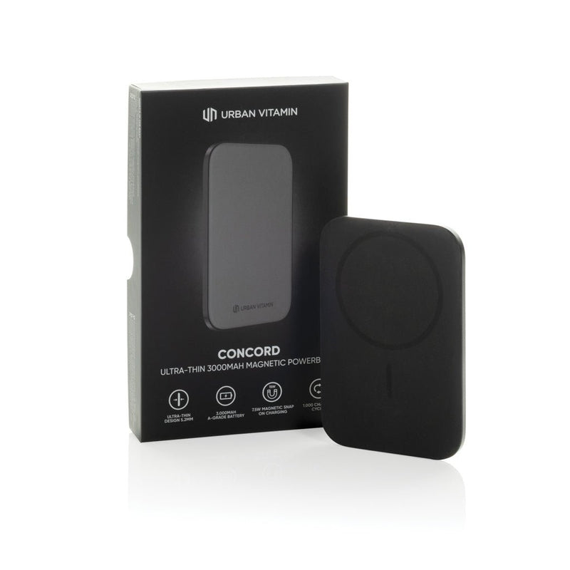 Load image into Gallery viewer, Urban Vitamin Concord RCS ultra-thin 3000mAh powerbank for phones and tablets, shown with sleek design and compact size.
