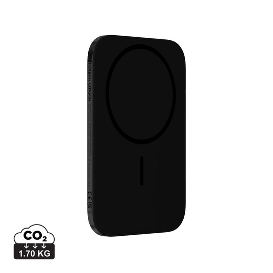 Urban Vitamin Concord RCS ultra-thin 3000mAh power bank for phones and tablets, shown in sleek black design.