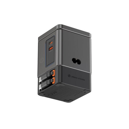 Urban Vitamin Sacramento 105W GAN charger+retractable cables - Custom Wood DesignsUrban Vitamin Sacramento 105W GAN charger with retractable cables for phones and tablets, compact and sleek charging accessory.Phone & Tablet accessoriesP309.5402Recycled Polycarbonategrey