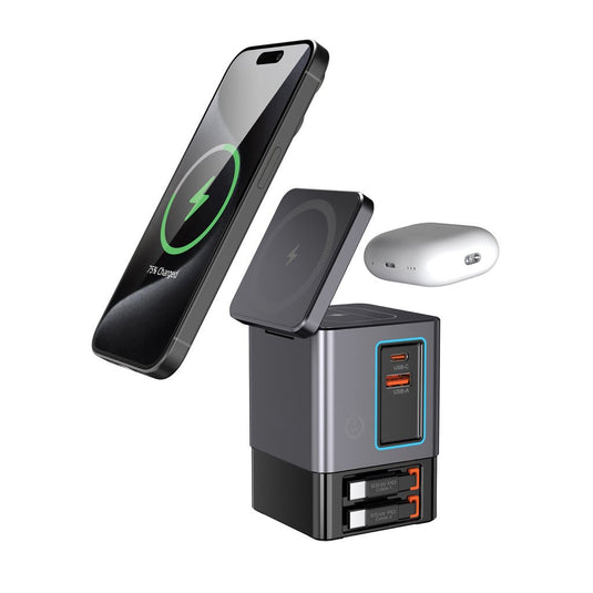 Urban Vitamin Sacramento 105W GAN charger+retractable cables - Custom Wood DesignsUrban Vitamin Sacramento 105W GAN charger with retractable cables for phones and tablets, compact and high-power charging accessory.Phone & Tablet accessoriesP309.5402Recycled Polycarbonategrey