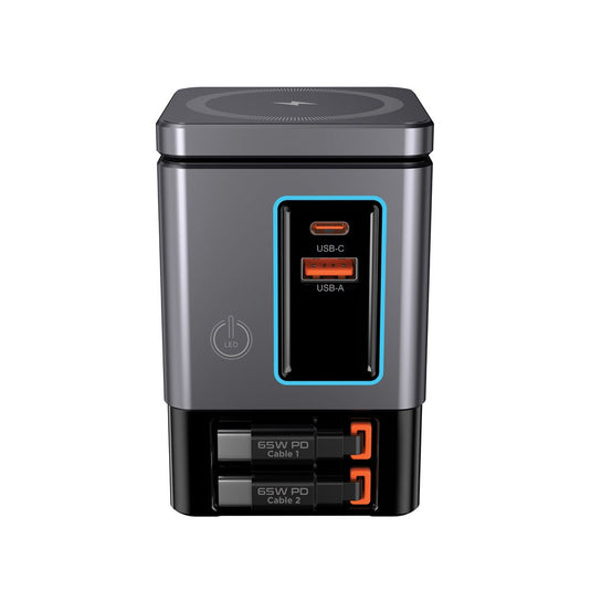 Urban Vitamin Sacramento 105W GAN charger+retractable cables - Custom Wood DesignsUrban Vitamin Sacramento 105W GAN charger with retractable cables for phones and tablets, compact and efficient power accessory.Phone & Tablet accessoriesP309.5402Recycled Polycarbonategrey