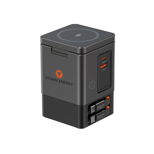 Urban Vitamin Sacramento 105W GAN charger+retractable cables - Custom Wood DesignsUrban Vitamin Sacramento 105W GAN charger with retractable cables for fast phone and tablet charging, shown in the image.Phone & Tablet accessoriesP309.5402Recycled Polycarbonategrey