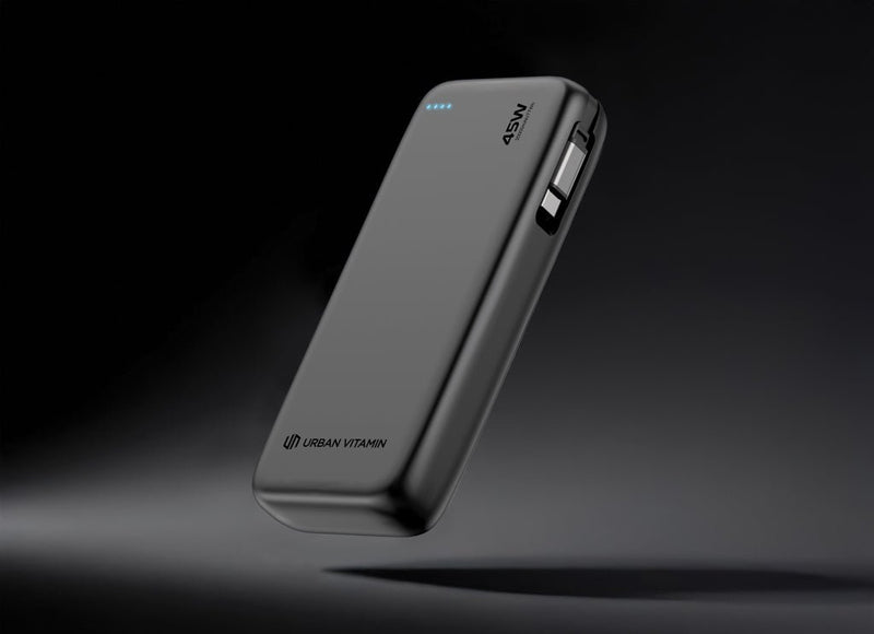 Load image into Gallery viewer, Urban Vitamin San Mateo 45W 20.000 mAh Powerbank - Custom Wood DesignsUrban Vitamin San Mateo 45W 20,000mAh powerbank charging phone and tablet, compact portable phone and tablet accessory.Phone &amp; Tablet accessoriesP322.7401Recycled ABSblack
