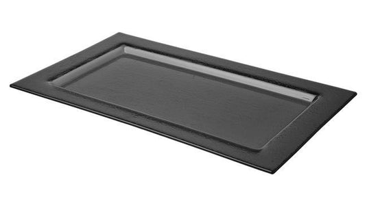 Vetro black glass tray GN 1/1 - Custom Wood DesignsBlack glass tray GN 1/1 by Fine Dine, rectangular serving tray with sleek glass surface, ideal for catering and presentation.glass tray429884