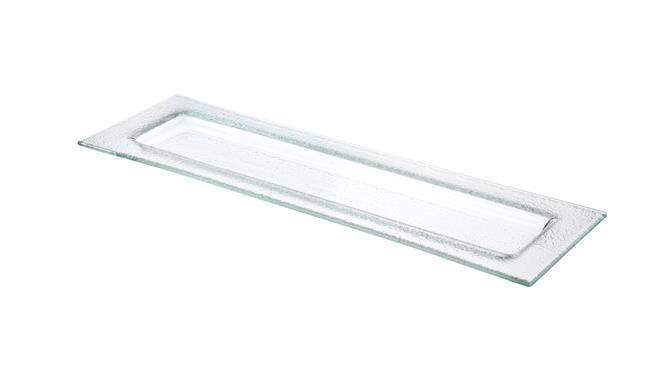 Load image into Gallery viewer, Vetro glass tray GN 2/4 - Custom Wood DesignsFine Dine Vetro glass tray GN 2/4 with clear tempered glass and stainless steel handles, ideal for serving and food presentation.glass tray429846
