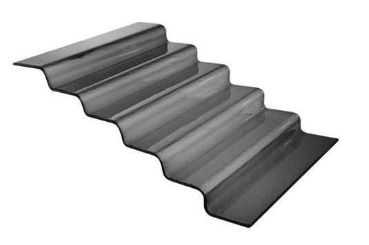 Vetro six-step black glass buffet stairs, 600x455x(H)240mm - Custom Wood DesignsBlack glass buffet stairs by Fine Dine with six steps, measuring 600x455x240mm, designed for elegant display access.buffet stairs429778