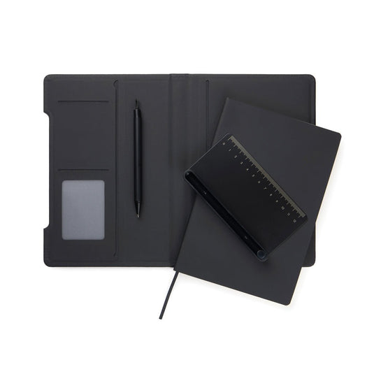 VINGA Baltimore RCS 4-in-1 Refillable Notebook - Custom Wood DesignsVinga Baltimore RCS 4-in-1 refillable notebook with black cover and multiple sections for writing, note-taking, and organization.Portfolios & NotebooksV7731101Recycled Polyurethane,Recycled paperblack