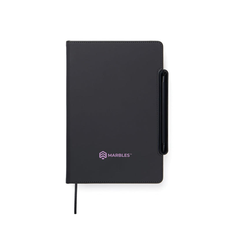 Load image into Gallery viewer, VINGA Baltimore RCS 4-in-1 Refillable Notebook - Custom Wood DesignsVinga Baltimore RCS 4-in-1 refillable notebook with black cover and multiple pages for writing and organization.Portfolios &amp; NotebooksV7731101Recycled Polyurethane,Recycled paperblack
