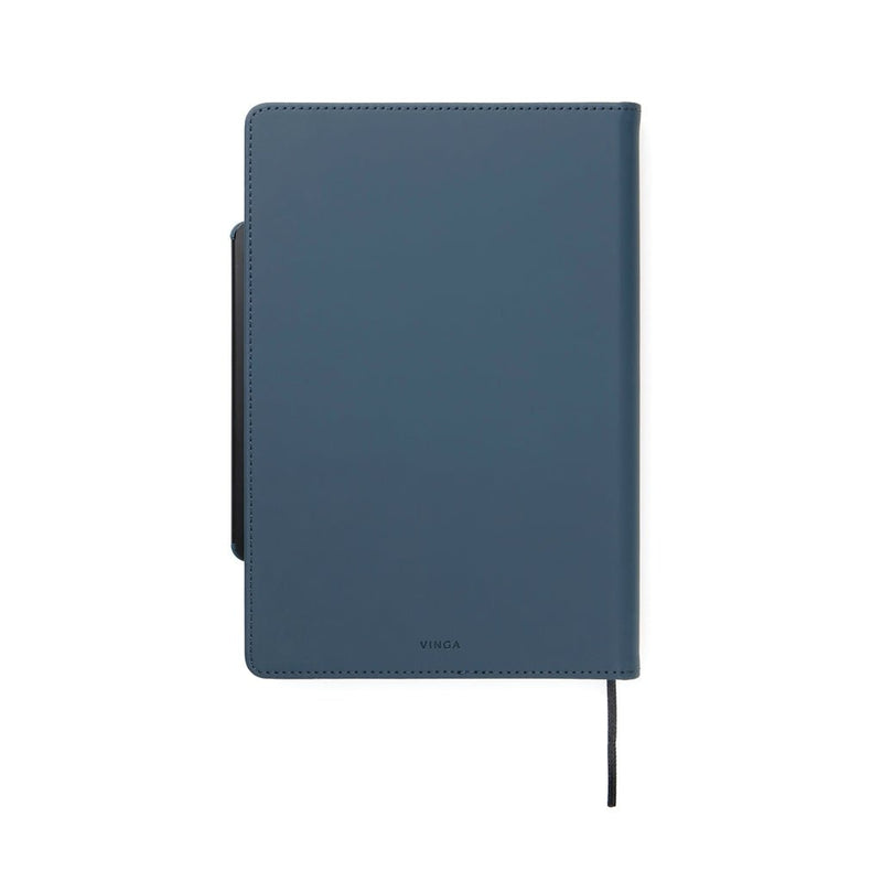 Load image into Gallery viewer, VINGA Baltimore RCS 4-in-1 Refillable Notebook - Custom Wood DesignsVinga Baltimore RCS 4-in-1 refillable notebook with cover, pages, and pen holder for versatile writing and organization.Portfolios &amp; NotebooksV7731125Recycled Polyurethane,Recycled papernavy
