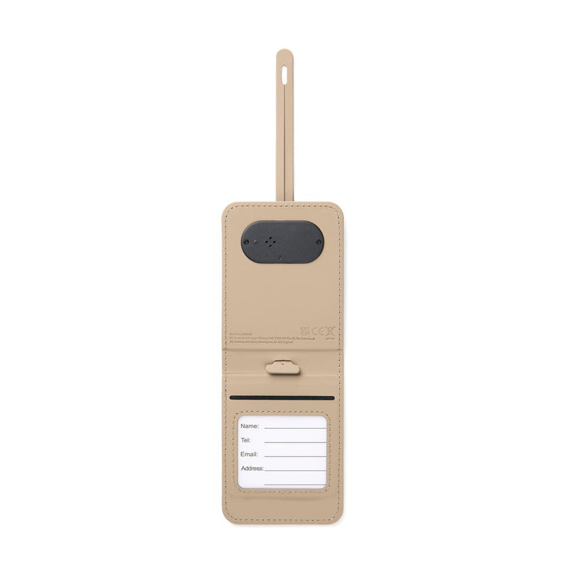 Load image into Gallery viewer, VINGA Baltimore RCS Luggage Tag With Finder Dual - Custom Wood DesignsVinga Baltimore RCS luggage tag with finder feature, attached to a suitcase, designed for phone and tablet accessories.Phone &amp; Tablet accessoriesV3010319Recycled Polyurethane,Recycled ABSgreige
